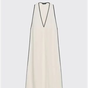 Zara ZW Collection White Maxi Dress with Black Trim